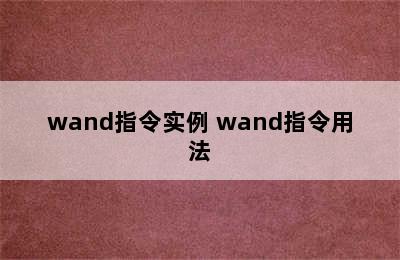 wand指令实例 wand指令用法